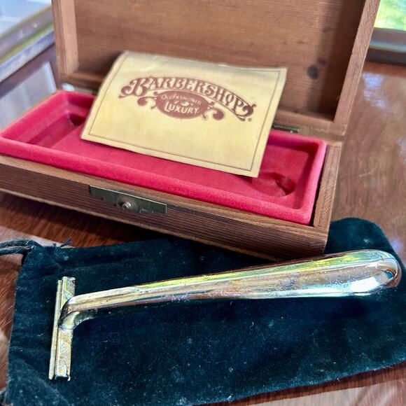 Vintage Franklin Toiletry Co. Barbershop Luxury Razor in Original Wooden Box - Picture 4 of 11